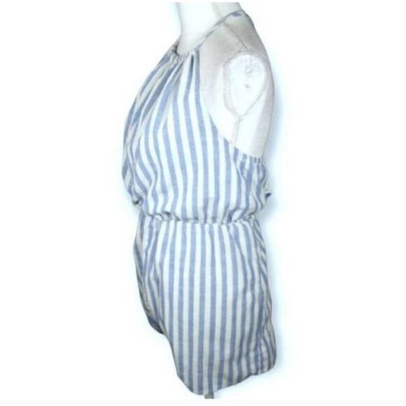 ZAFUL WHITE & BLUE STRIPE HALTER ROMPER SZ.XL EUC. - Picture 4 of 10